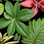 ** Close-up of diverse plant species showcasing unique leaf shapes, flower types, and stem structures for plant identification practice.

**