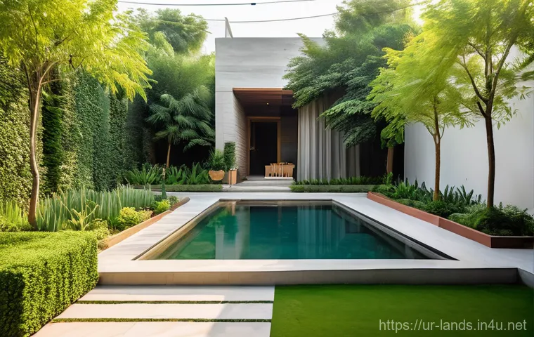 조경 분야에서의 실무 경력 관리 - **Prompt 1: Modern Sustainable Home Garden in Lahore**
"A serene and beautifully designed contem...
