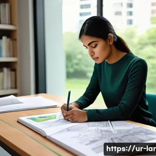 조경 기사 자격증 합격률 분석 - **Prompt 1: Aspiring Landscape Engineer's Vision**
    "A young, determined South Asian woman in her...