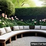 조경 디자인 트렌드 자연과의 조화 - **Prompt 1: A Serene Natural Harmony Garden with a Cozy Seating Nook**
"An exquisitely designed,...