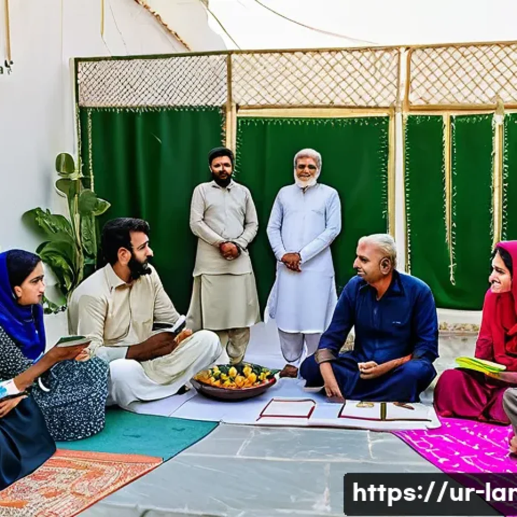 조경 업계 네트워킹 팁 - A vibrant local gardening workshop scene in a community center in Karachi, Pakistan, featuring diver...
