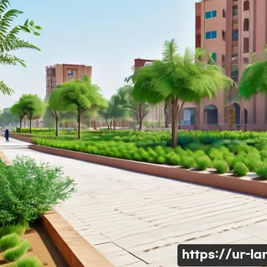 조경 분야의 최신 연구 동향 - A vibrant urban park scene in a Pakistani city featuring drought-resistant native plants and small t...