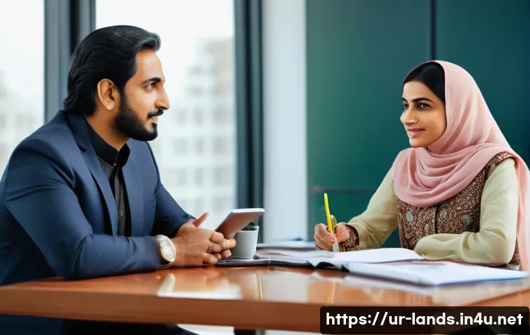 조경 분야에서의 협상 스킬 - A professional meeting scene in a modern office setting featuring a diverse group of Pakistani busin...