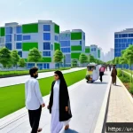 Home 23 조경 설계와 도시계획의 관계 - A detailed futuristic urban cityscape in Pakistan showcasing scenario design for sustainable develop...